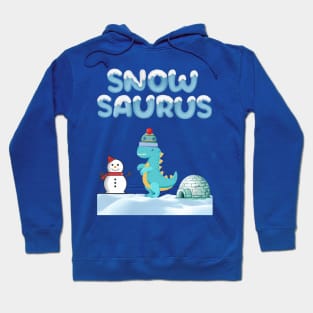 Snow dinosaur snow play with snowman and iglu winter lover Hoodie